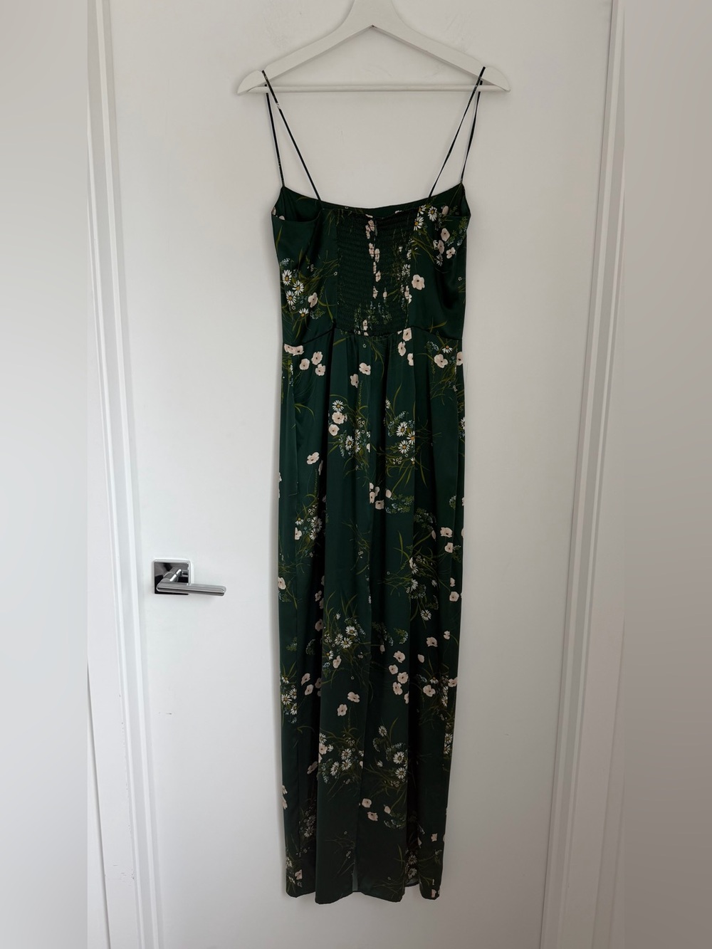 Reformation Frankie Silk Maxi Dress in Buena Green Floral - Picture 7 of 12